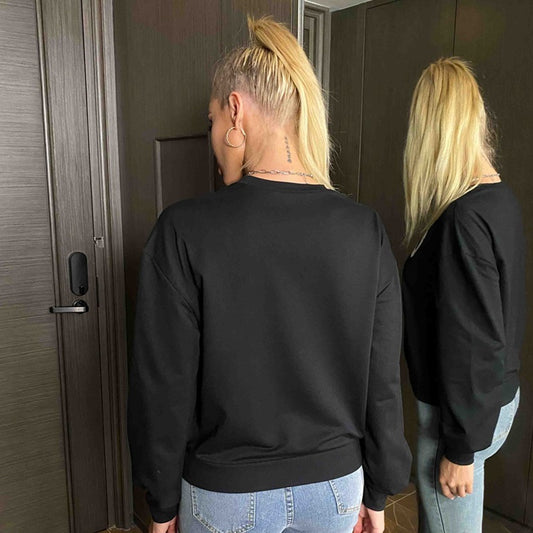 Printed Letters Round Neck Pullover Temperament Sweater Women's Clothing